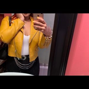 Stylish Mustard Yellow Leather Jacket